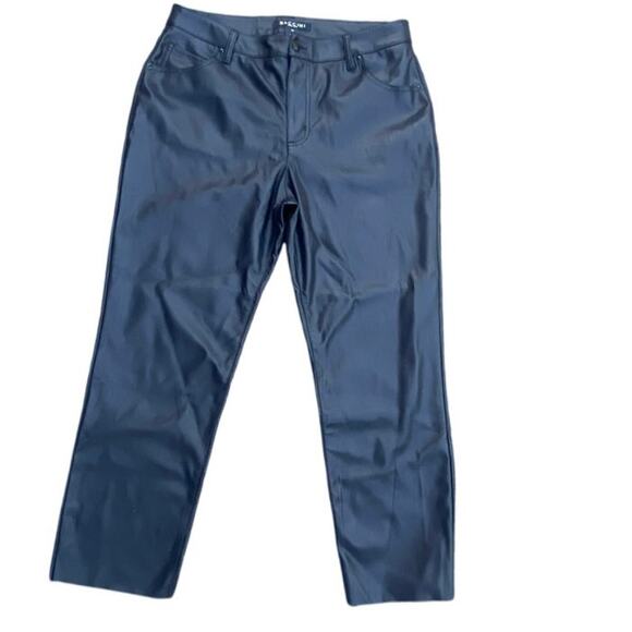 Baccini Women’s Faux Leather Pants Black Size 10 PU Coated Slim Straight NWT - Picture 1 of 6